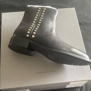 Aquatalia Black Studded Women's Ankle Boots